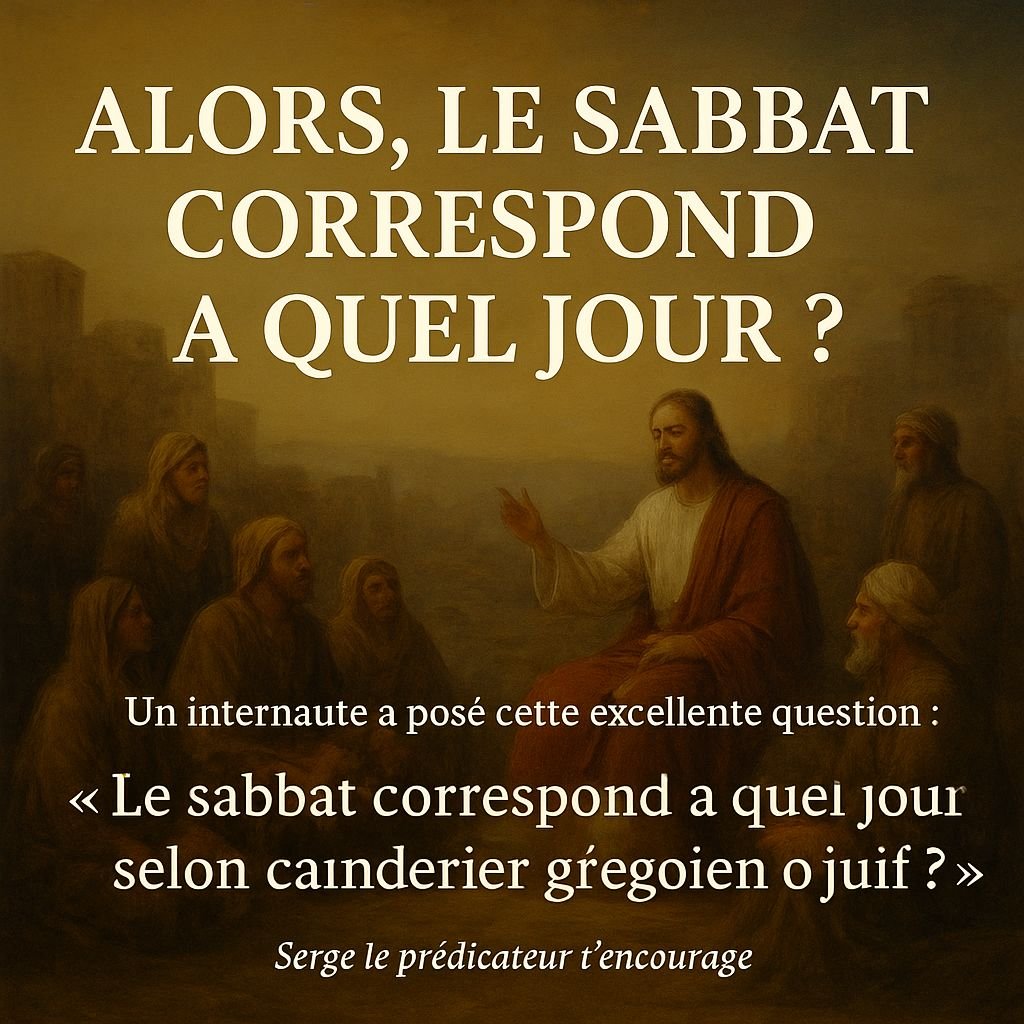 Alors, le sabbat correspond à quel jour