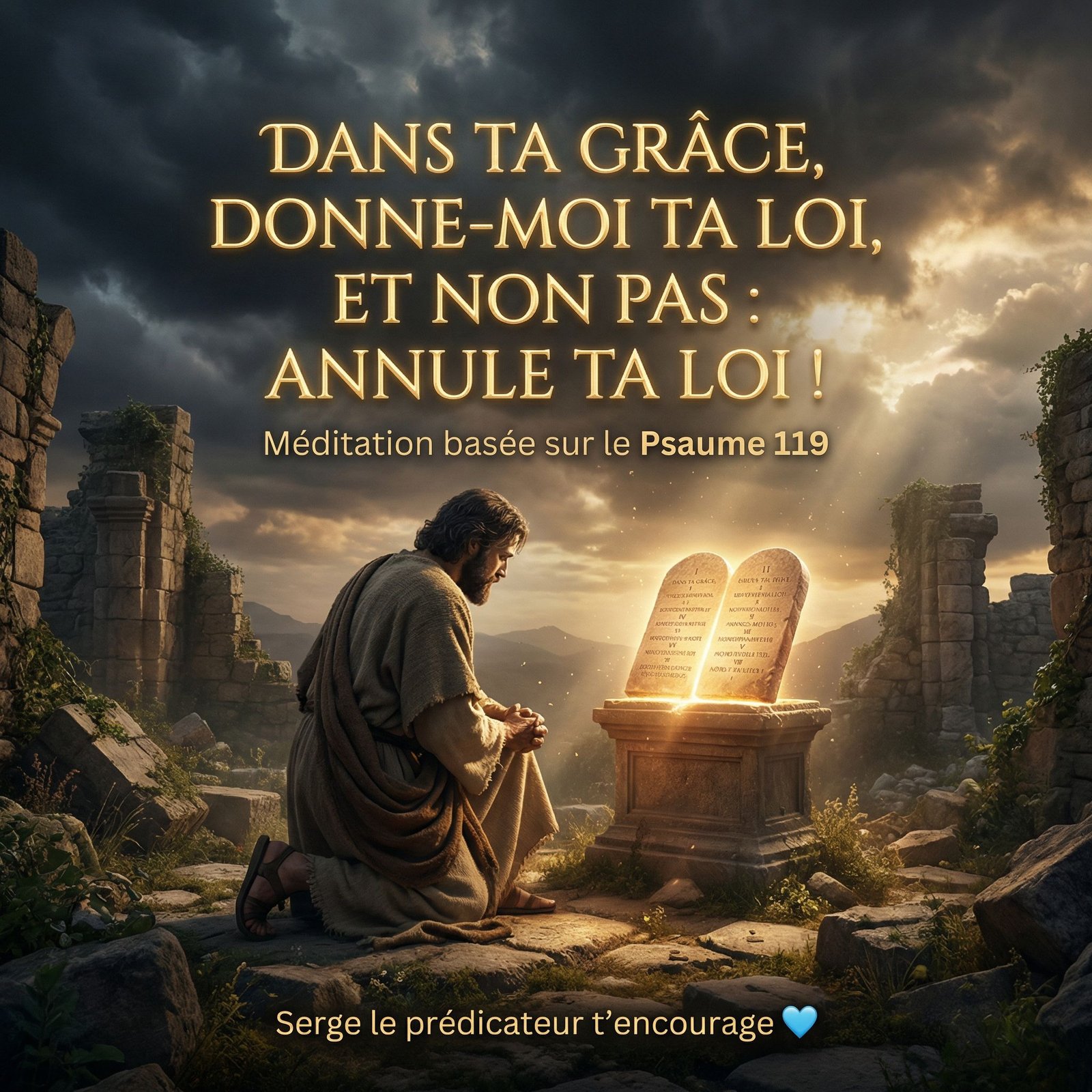 Dans ta GRÂCE, DONNE-moi ta LOI, et non pas : annule ta loi
