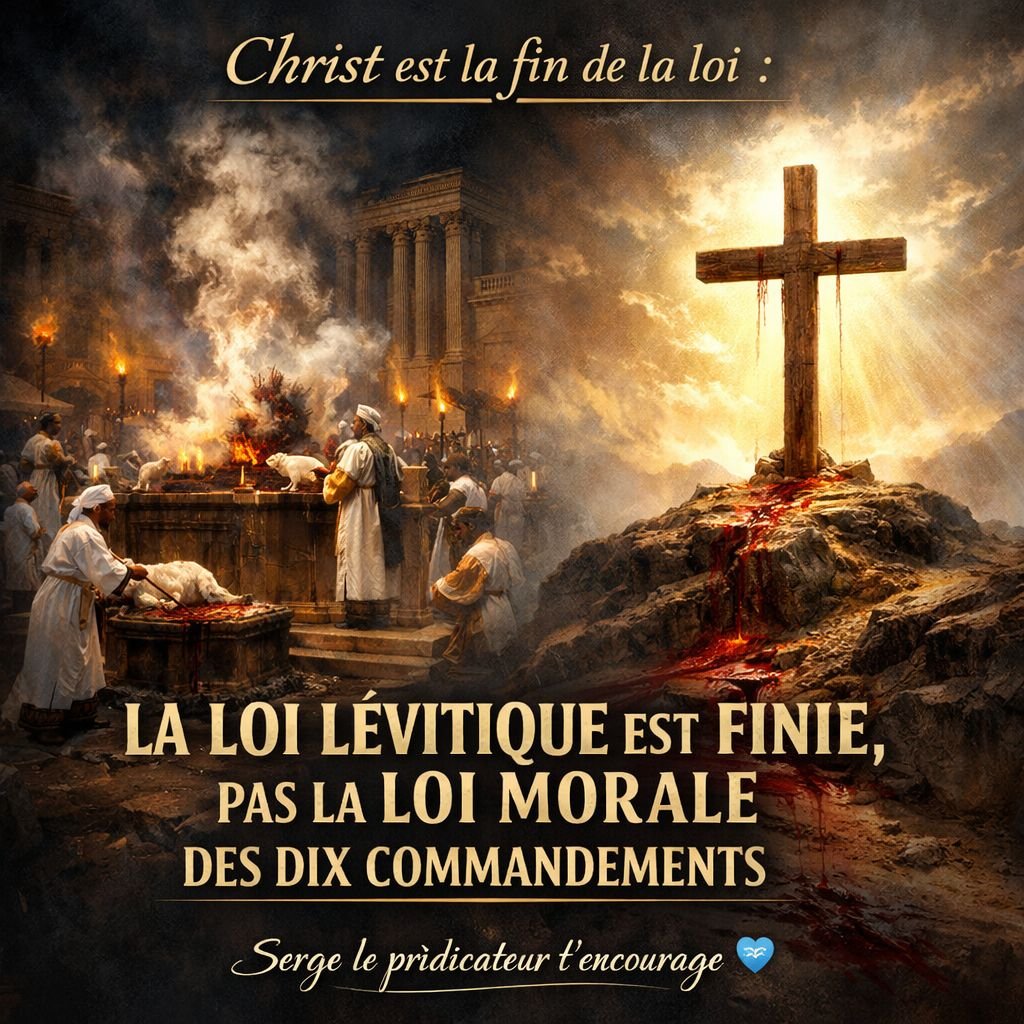 Christ est la fin de la LOI : la loi lévitique est finie, PAS la loi morale des dix commandements.