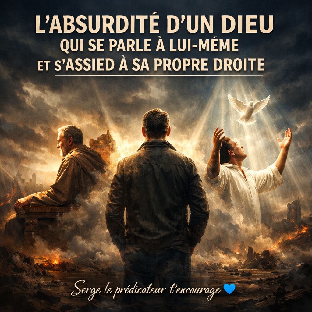 L’absurdité d’un Dieu qui se parle à lui-même, s’envoie lui-même et s’assied à sa propre droite