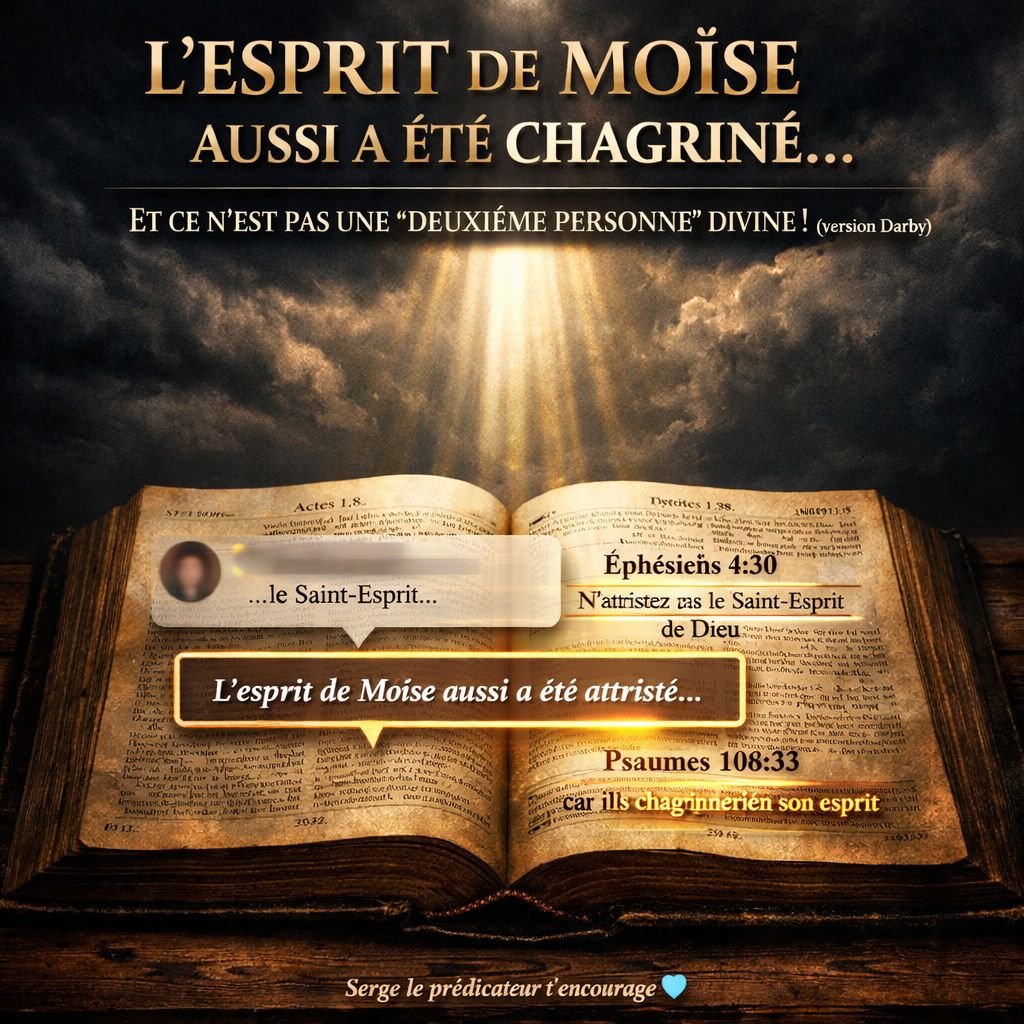 L’esprit de Moïse aussi a été chagriné… et ce n’est PAS une “deuxième personne” divine