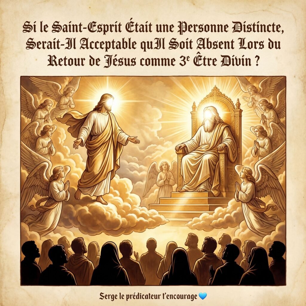 Si le Saint-Esprit était une personne distincte, serait-il acceptable qu'il soit absent lors du Retour de Jésus comme 3e Être Divin