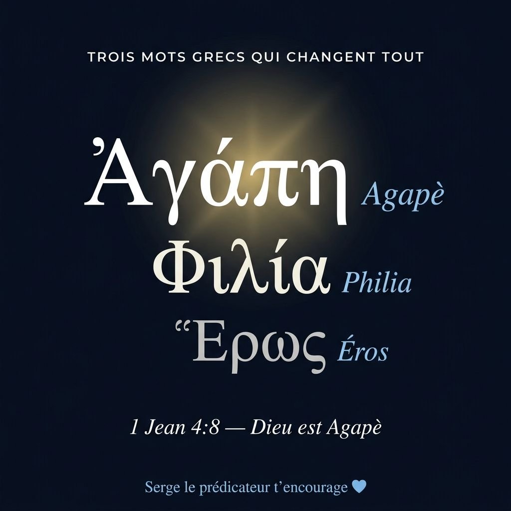 Agapè, Philia, Éros - trois mots grecs qui changent tout à ta lecture de la Bible