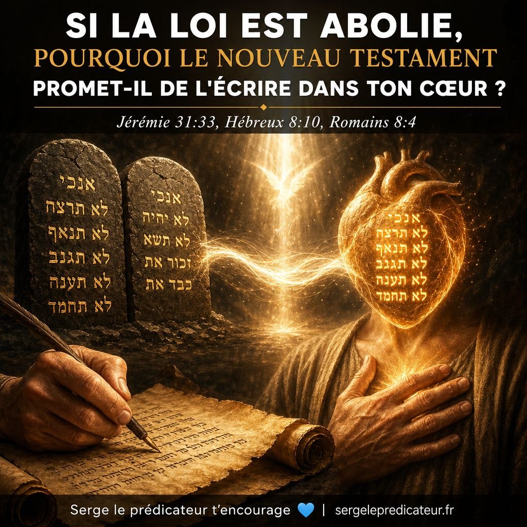 Si la loi est abolie pourquoi le Nouveau Testament promet-il de l'écrire dans ton cœur