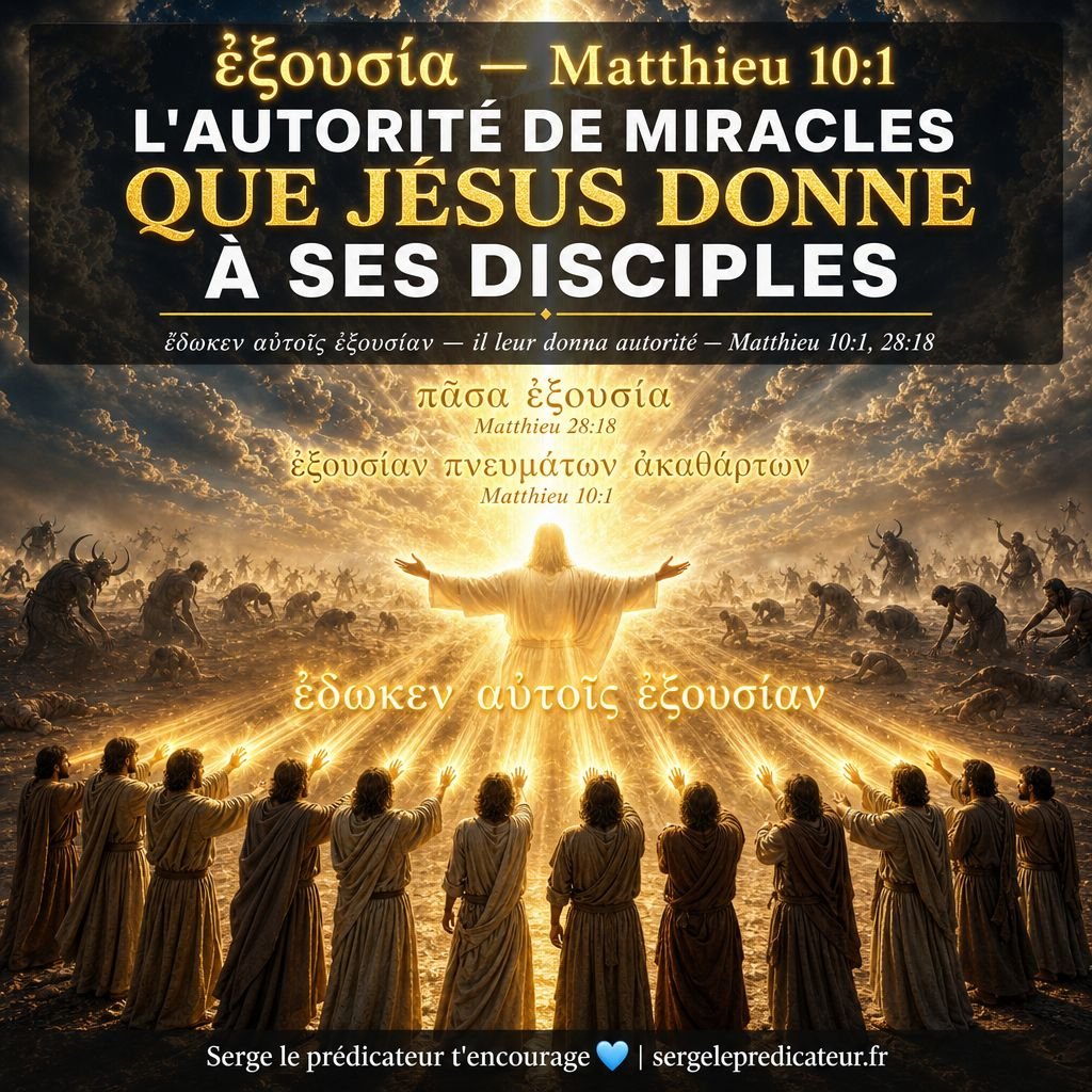L'AUTORITÉ de miracles et prodiges que Jésus donne à ses disciples