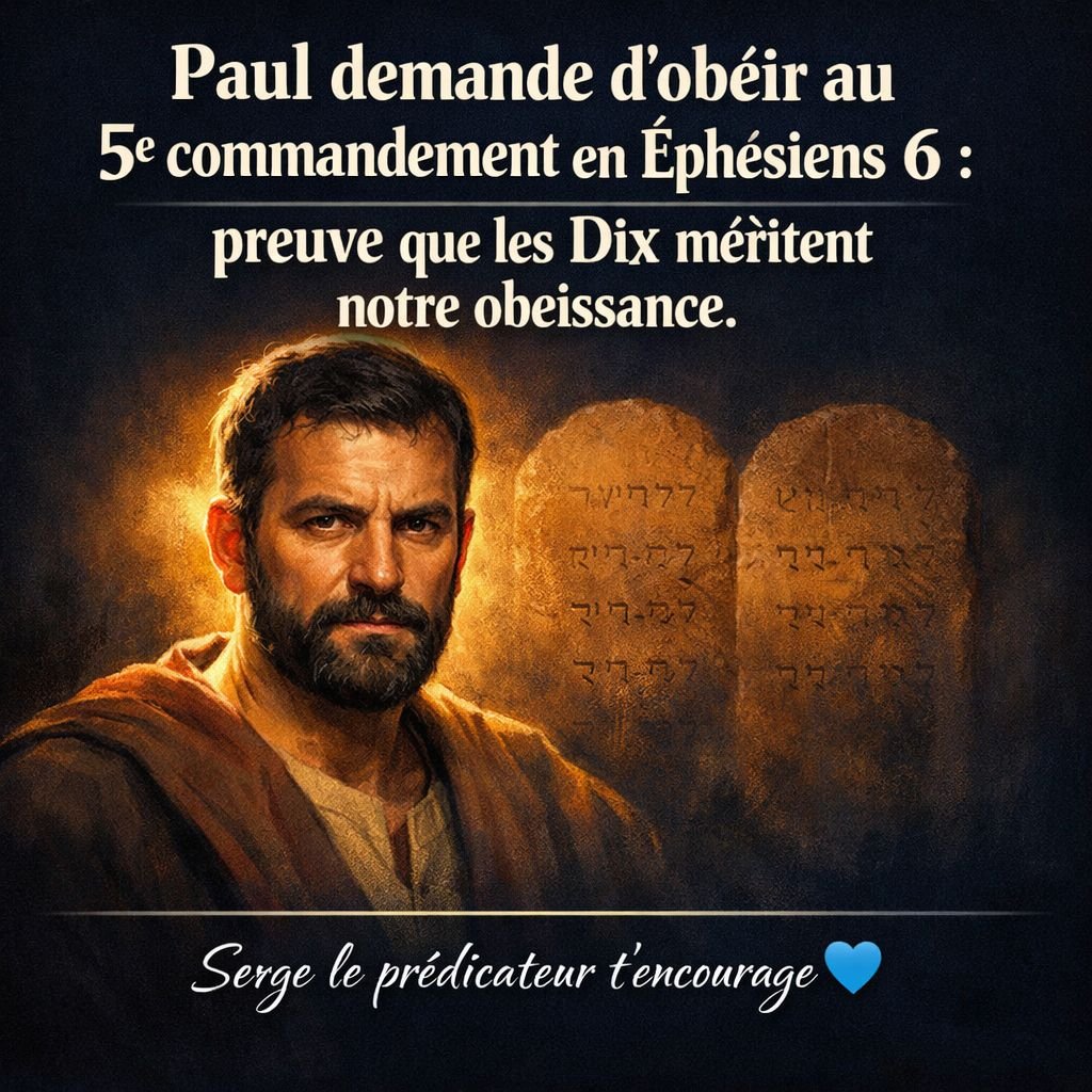 Paul demande d'obéir au 5e commandement en Éphésiens 6 : preuve que les Dix méritent notre obéissance