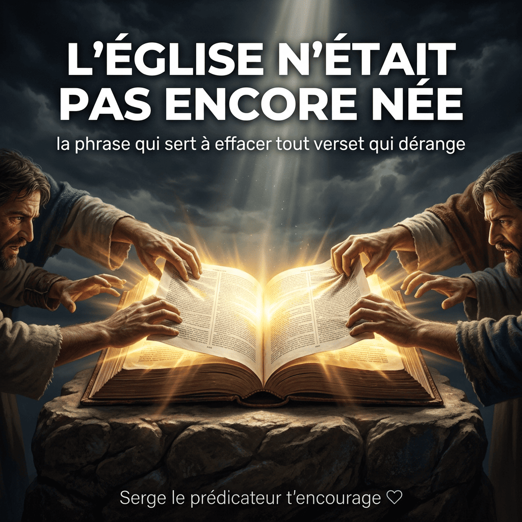 L'Église n'était pas encore née : La phrase qui sert à effacer tout verset qui dérange.